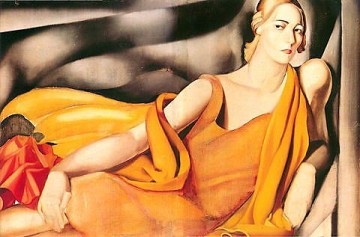  Lempicka Pintura Art%C3%ADstica - Mujer con vestido amarillo 1929 contemporánea Tamara de Lempicka